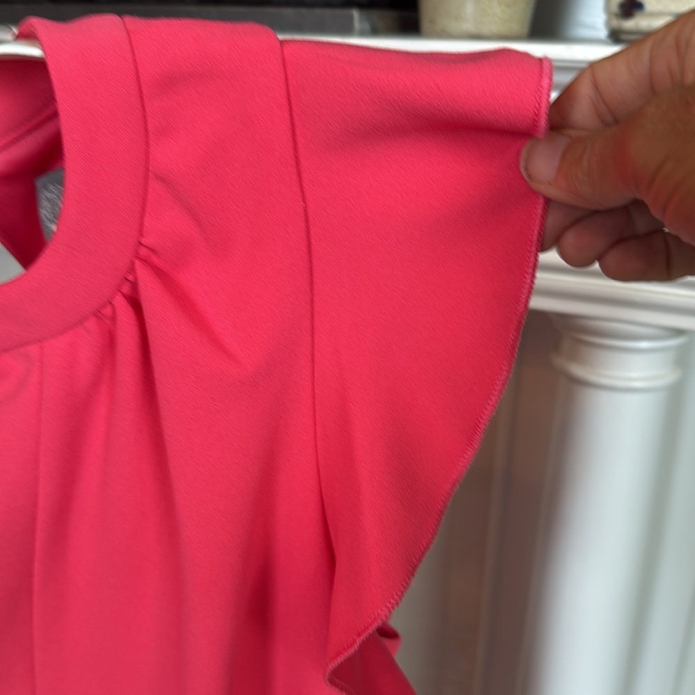 Vince Camuto Pink Flutter Sleeve‎ Sheath Dress - Picture 5 of 6